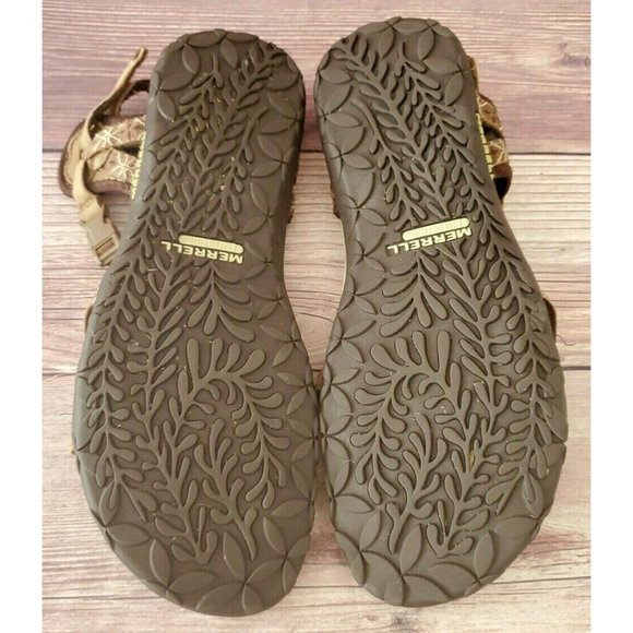 Merrell Women Terran Lattice Brown Leather Sandals - Picture 6 of 6